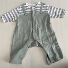 【ベルメゾン】サロペット風前開きロンパース　70cm