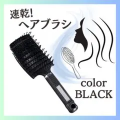 ウェットブラシ ヘアブラシ スピードドライ 豚毛 速乾 時短 美髪 ツヤ髪 黒のサムネイル