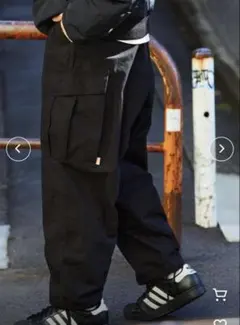 HINSON/ヒンソン ミリタリーパンツ　カーゴパンツ　黒　Ｓ