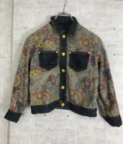 平成 キッズ MINI-K 古着 スマイルボタン リバーシブル デニムジャケット