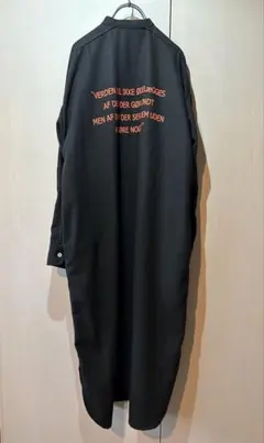 ブランバスク　パール釦 バックロゴ ロングシャツワンピース