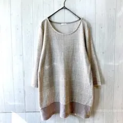 ESSEME 7分袖チュニック　チェック　薄手　M　ゆったり