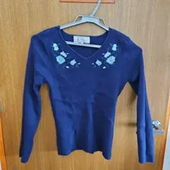 早い者勝ち！Ropé Picnic ネイビー Vネックニット 38