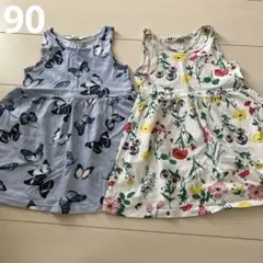 H&M 90 ノースリーブワンピース 2点セット 女の子 夏服