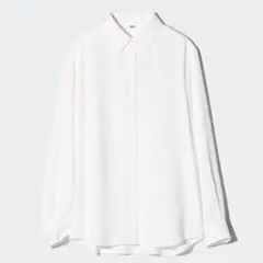 24h限定値下げ★UNIQLO レーヨンブラウス ホワイト Mのサムネイル