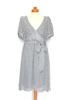 送料無料！ セラピー グレー ハート プリント シフォン ワンピース インポート