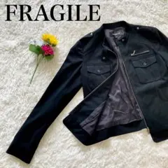 フラジール FRAGILE ライダースジャケット フェイクスエード ブラック Sのサムネイル