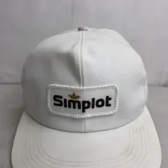 【USA製】USA古着　Simplot　アメリカ企業　ヴィンテージ　キャップ　白のサムネイル