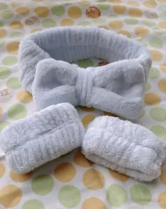 ふわふわヘアバンド＆リストバンドセット（洗顔用）