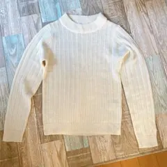 アイボリー リブ編み ニットセーター M