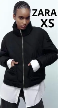 ZARA ブラック キルティング ダウンジャケット　ショート丈　XS