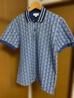 LACOSTE Classic Fit ポロシャツ 総柄 ネイビー FR5 US - メルカリ