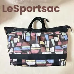 LeSportsac レスポートサック カラフル幾何学模様ボストンバッグ 大容量