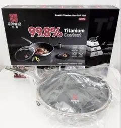 サンホ チタン製 深型鍋 32cm SANHO PTFEフリー　食器洗い機対応のサムネイル