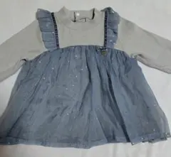 プティマイン　フリル付きチュールトップス 80