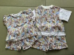 花柄Tシャツ セットアップ ペアコーデ 100cm 110cm