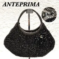 ANTEPRIMA ワイヤーバッグ　リボン　ラインストーン　ブラック系
