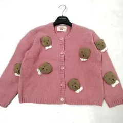 希少✨ ピンクハウス　ニット カーディガン　クマ　立体　ピンク　ラム　アンゴラ 希少✨ ピンクハウス ニット カーディガン クマ 立体 ピンク