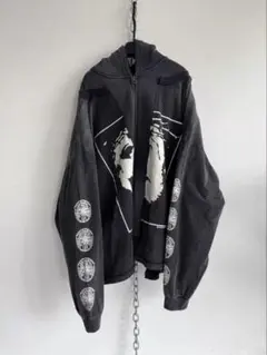 正規店購入 Hell System グラフィックプリント ブラックパーカー