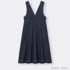 GU デニムジャンパードレス ネイビー L