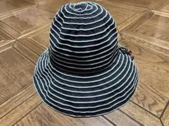 ボーダー柄 バケットハット ビーズ装飾付き　57.5cm（M）のサムネイル
