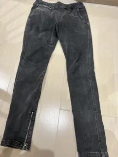 BLEACHED STRETCH DENIM HEM ZIP EASY PANTのサムネイル