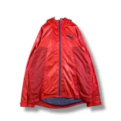 【1027】　PUMA　プーマ　水玉ナイロンパーカー　サイズL　レッド