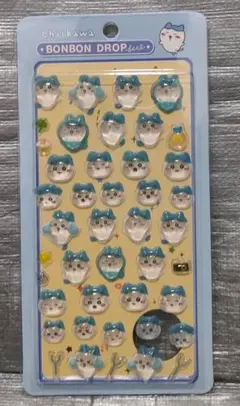 新品未使用　ちいかわ　ハチワレ　立体シール　ボンボンドロップ