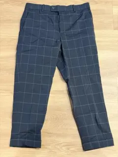 【限界値下げ】GLOBAL WORK ネイビー チェック柄 スラックス M