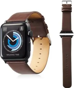 アップル ウォッチ 44 / 42mm ヴィーガンレザーバンド ブラウン LL