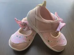 14cm IFME イフミー ウォーターサンダル シューズ アクア　花柄　ピンク