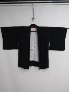 レディース 着物 羽織 絹 黒 模様あり NO32