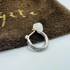 agete アガット　シルバー　フープピアス　ミル打ち　ポストK10 片耳