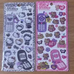 【正規品】平成はっぴーフォン ハローキティ ギャル ヒョウ柄 日焼け 2枚セット