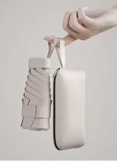 晴雨兼用 折りたたみ傘 ベージュ ブラック