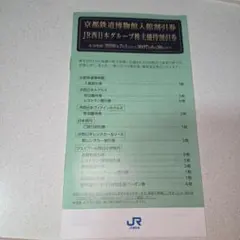 JR西日本グループ株主優待割引券 2027年6月30日まで