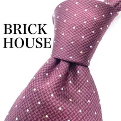 【美品】 BRICK HOUSE ドット柄 ネクタイ レッド シンプル 綺麗め