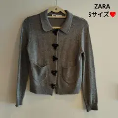ZARA グレー カーディガン 長袖　Sサイズ