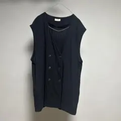 ダブルブレスト ベスト 黒