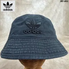 adidas アディダス　バケットハット　ブラック　コットン　色落ち有りのサムネイル