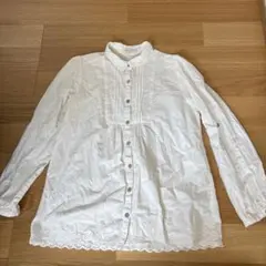 ホワイト コットン 長袖 シャツ 森ガール フェアリーグランジ