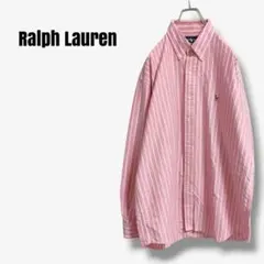 mt33326 ラルフローレン BLAKE ストライプシャツ ビッグ 90s