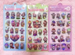 20時までセール☆ラブブ　シール　Labubu ぷくぷく　立体　オーロラ