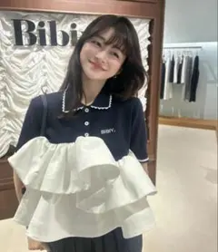 bibiy. ビビィ　正規品　新品タグ紙付き　ペプラムトップス　フリルTシャツ bibiy. ビビィ 正規品 新品タグ紙付き ペプラムトップス フリルTシャツ