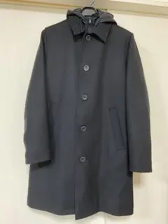 HERNOダイアゴナルライトツィードデタッチャブルフーディーバルカラーコート