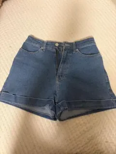 WEGOデニムブルー ハイウエストショートパンツ