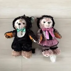 ダッフィ&シェリーメイ　ハロウィン　ぬいぐるみバッジセット