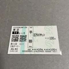 ロブチェン 第93回日本ダービー単勝馬券 現地東京競馬場購入 - メルカリ