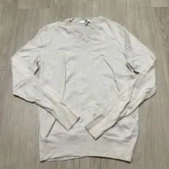 UNIQLO Vネックニット 長袖 ホワイト Mサイズ