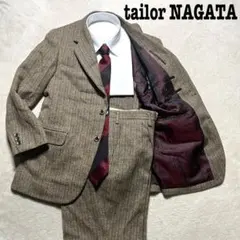 tailor NAGATA オーダー　ブラウン　ヘリンボーン　フリー　1タック